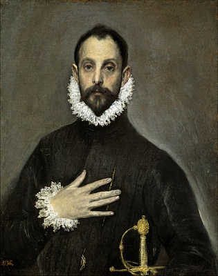 Картина Портрет дворянина, що приклав руку до грудей - Ель Греко 