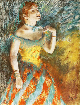 Картина Співачка у зеленому - Дега Едгар 
