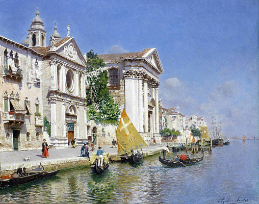 Картина У берега в Венеции - Санторо Рубенс 