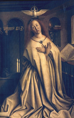 Картина Гентський вівтар. Марія у молитві - Ван Ейк Ян 