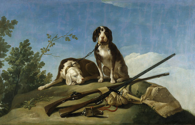 Картина Собаки на привязи - Гойя Франсиско 
