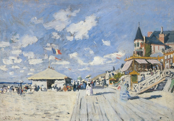 Картина Дощатый настил на пляже в Трувиле - Моне Клод 