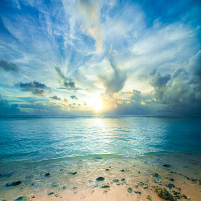 Картина Восход над морем - Природа 