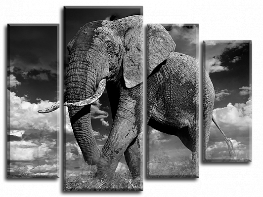 Картина Великий слон - З чотирьох частин 