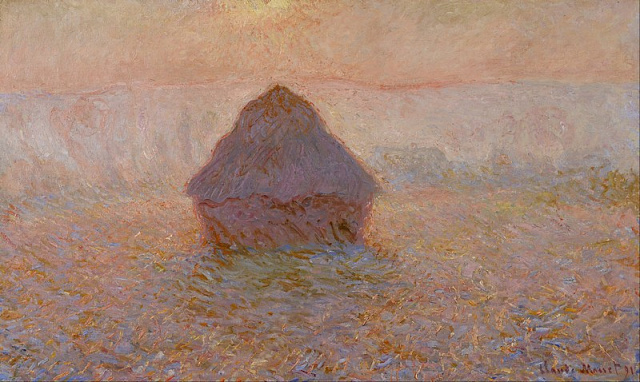 Картина Стога сена, солнце в тумане - Моне Клод 