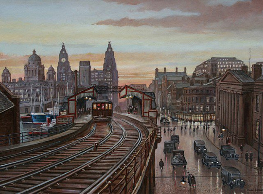 Картина Станция Кастом Хауз, Ливерпуль - Скоулз Стивен 