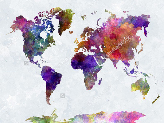 Картина Барвисті карти світу 1 - Карти на стіну 