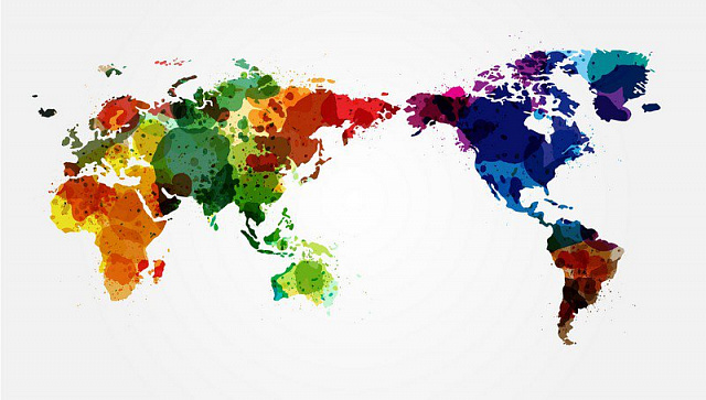 Картина Барвисті карти світу 7 - Карти на стіну 