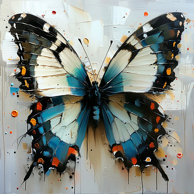 Картина Синій метелик - Штучний Інтелект 