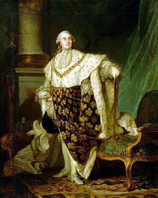 Картина Людовик XIV у трона - Мужские старинные 