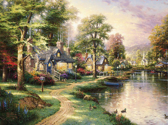 Картина Озеро в Хоумтаун - Кинкейд Томас 