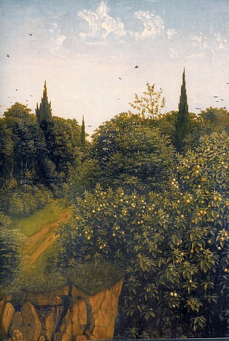 Гентский алтарь. Отшельники (деталь)