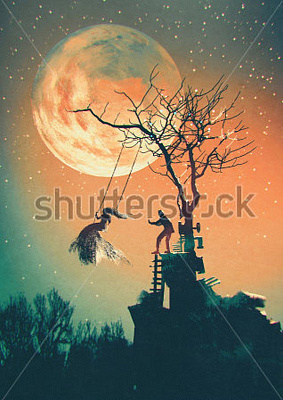 Картина Ночь хэллоуина - Луатонг Тити 