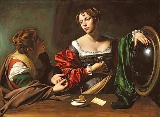 Картина Марта и Мария Магдалина - Караваджо Микеланджело  