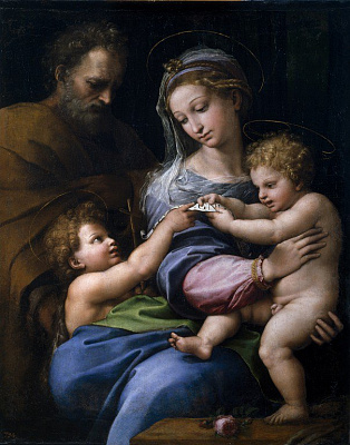 Картина Святое семейство с розой - Рафаэль Санти 