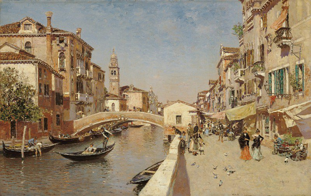 Картина Вид на Сан-Лоренцо з дзвіниці Сан-Джорджо деї Гречі у Венеції - Ріко Ортега Мартін 