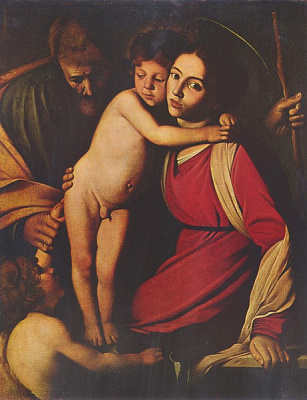 Картина Святое семейство с Иоанном Крестителем - Караваджо Микеланджело  