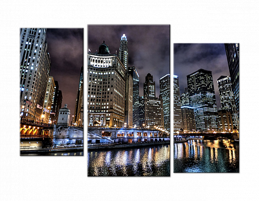 Картина Виды Чикаго - Из трех частей 