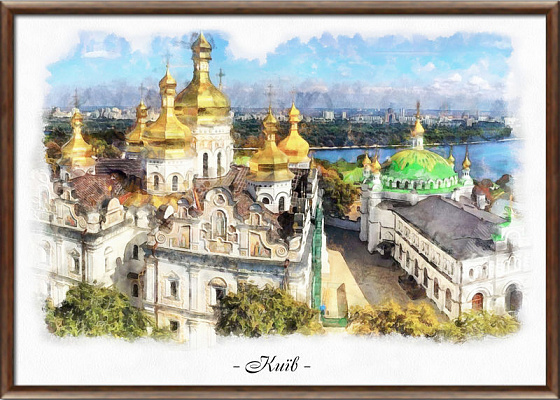 Картина Киево-Печерская лавра в солнечный день - Городской пейзаж 