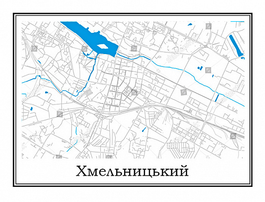 Картина Карта Хмельницького - Карти на стіну 