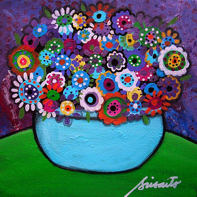 Картина Современная ваза с цветами 2 - Неизвестный художник 