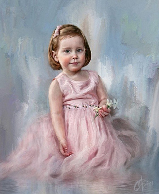 Картина На картине в розовом платье - Детские современные 