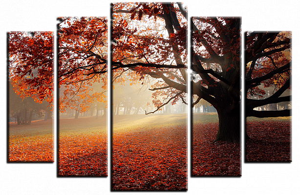 Картина Осенний листопад - Из пяти частей 