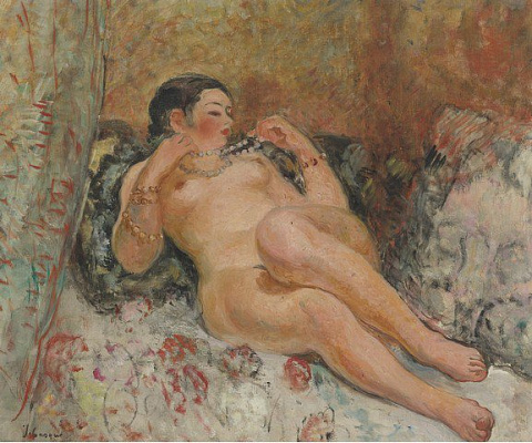 Картина Оголена жінка лежить - Лебаск Анрі 