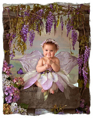 Картина Ангел у фіолетових кольорах - Дитячі фентезі 