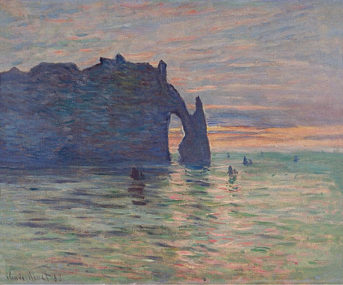 Картина Етрета, захід сонця - Моне Клод 