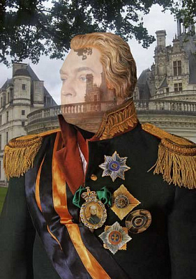 Картина Генерал на фоне замка - Военные 