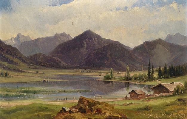 Картина Альпийский пейзаж - Халауска Людвиг  