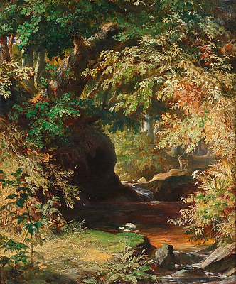 Картина Заводь в лесу - Бемер Генрих 
