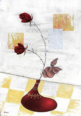 Картина Ваза с двумя цветками - Anael 
