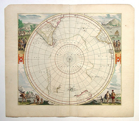 Картина Карта Южного Полюса - Карты на стену 