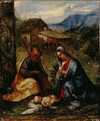 Картина Поклонение младенцу Христу - Вечеллио Тициан 