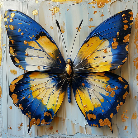 Сине-желтая бабочка