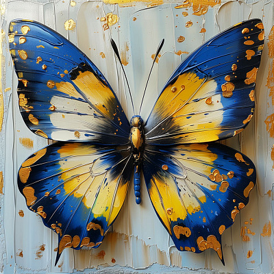 Картина Синьо-жовтий метелик - Штучний Інтелект 