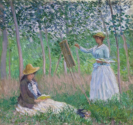 Картина В лесу в Живерни - Бланш Ошеде и Сюзанна Ошеде - Моне Клод 