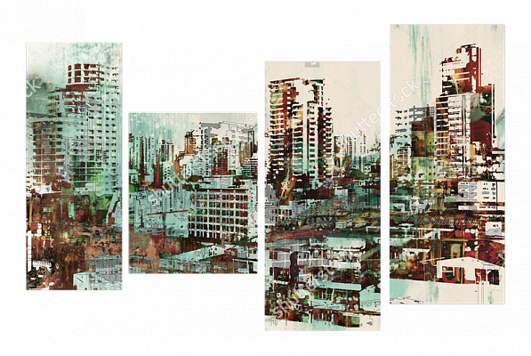 Картина Краски городских улиц - Из четырех частей 