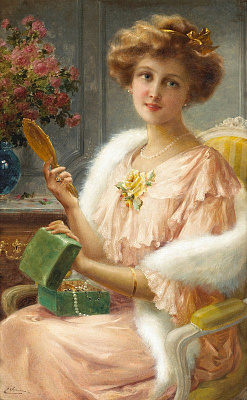 Картина Мадемуазель та дзеркало - Жіночі старовинні 