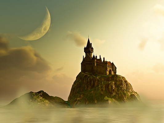 Картина Фантастический замок - Фэнтези 