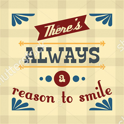 Картина "There's always a reason to smile" - Мотивационные постеры и плакаты 
