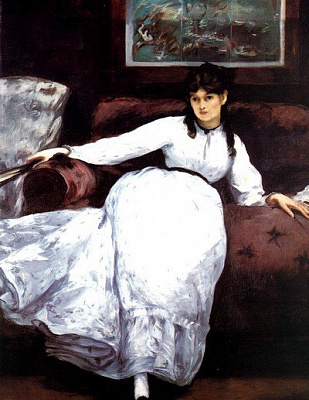 Картина Отдых, портрет Берты Моризо - Мане Эдуард 