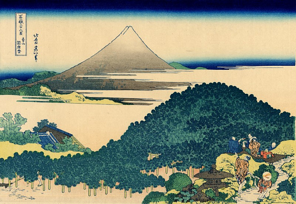 Картина Сосновый бор в Аояма - Японская живопись 