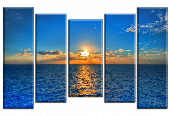 Картина Синій захід сонця - З п'яти частин 