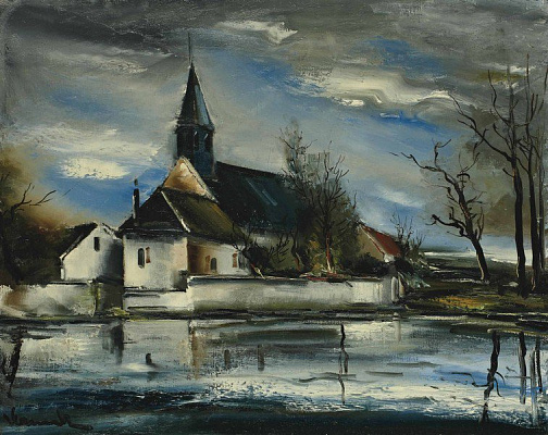 Картина Церковь через пруд - Вламинк Морис Де 