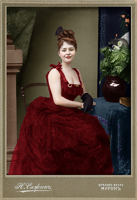 Картина червоне плаття_4 - Жіночі старовинні 