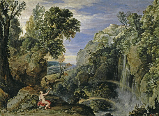 Картина Пейзаж с Психеей и Юпитером - Рубенс Питер Пауль 