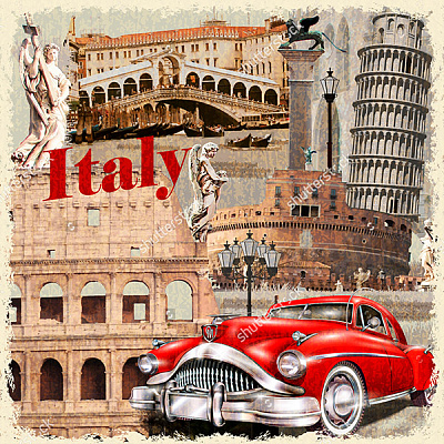 Картина Путешествие в Италию - Мотивационные постеры и плакаты 